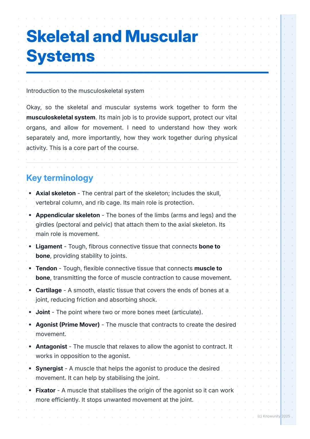 # Skeletal and Muscular
Systems

Introduction to the musculoskeletal system

Okay, so the skeletal and muscular systems work together to for