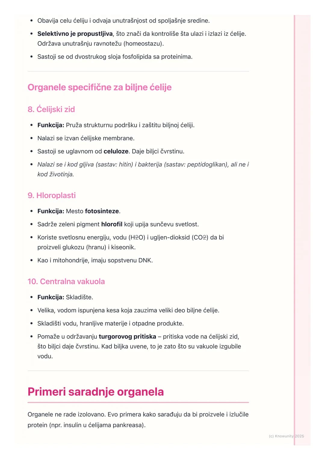 # Funkcije ćelijskih organela

## Uvod u funkcije organela

Ćelija je osnovna jedinica života, ali unutar nje se dešava mnogo toga.
Organele