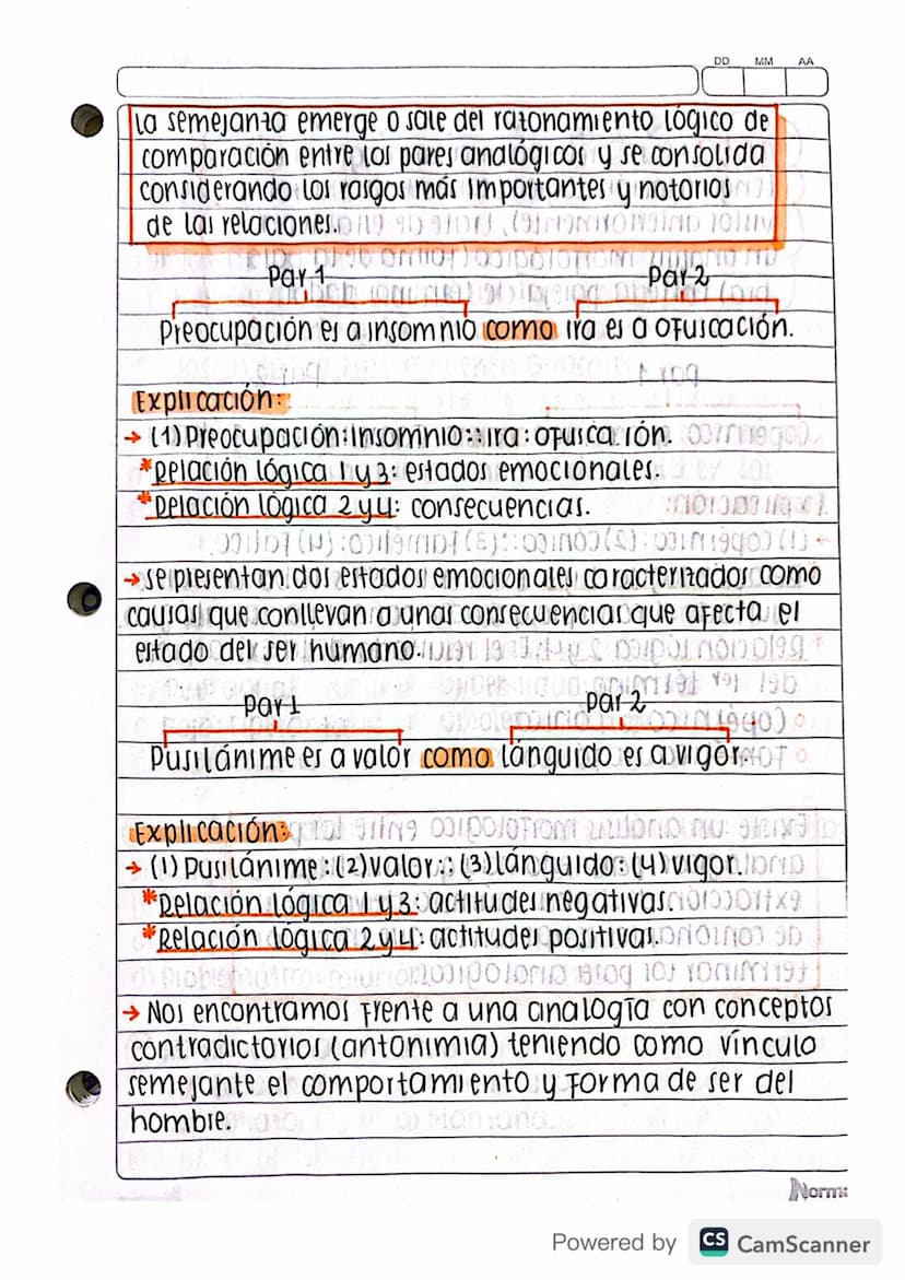 DD
MM AA
Junio 1/2020
analogias verbales
Es un razonamiento verbal del lenguaje permite estable-
cer semejanza de relaciones entre dos pares