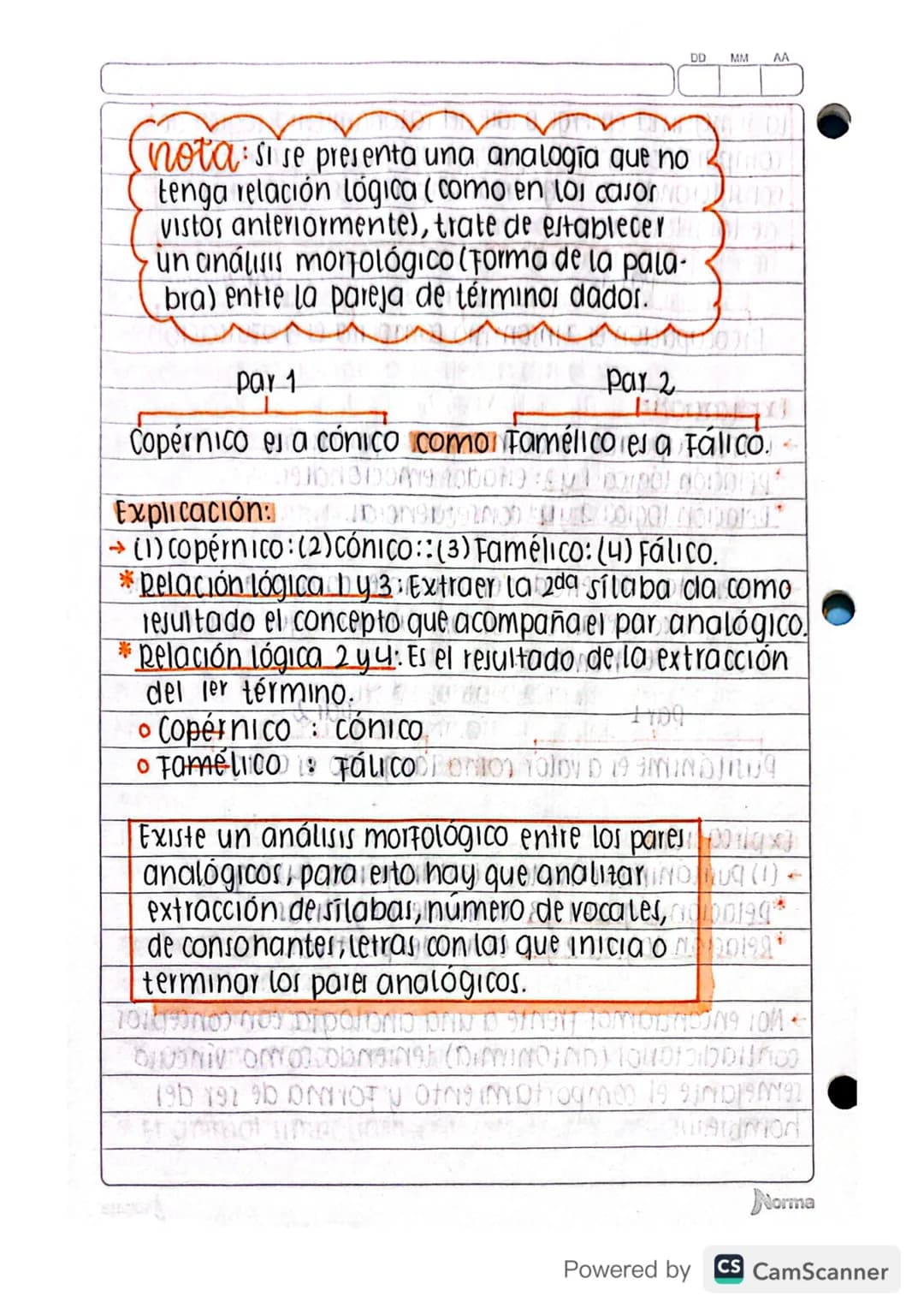 DD
MM AA
Junio 1/2020
analogias verbales
Es un razonamiento verbal del lenguaje permite estable-
cer semejanza de relaciones entre dos pares