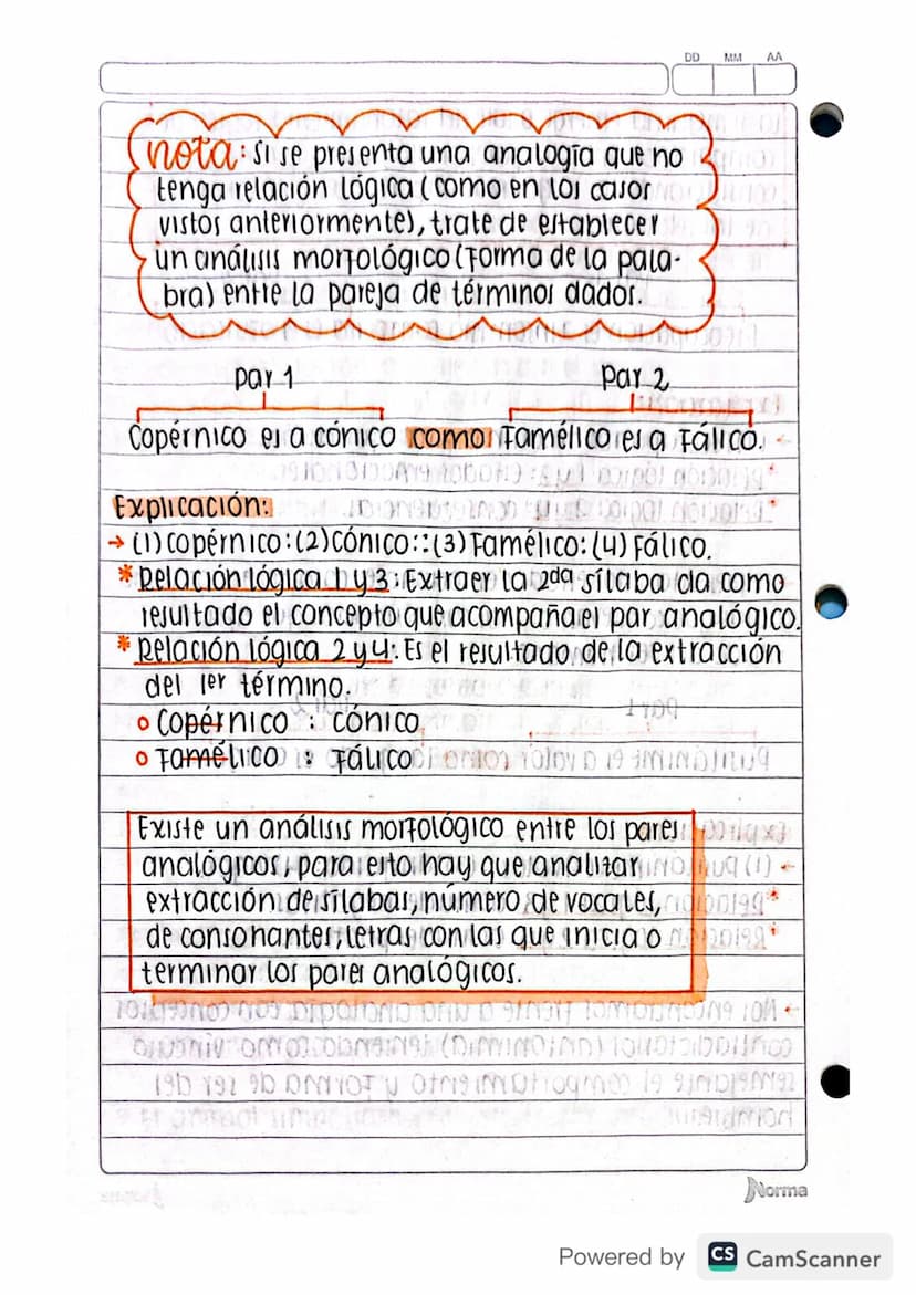 DD
MM AA
Junio 1/2020
analogias verbales
Es un razonamiento verbal del lenguaje permite estable-
cer semejanza de relaciones entre dos pares