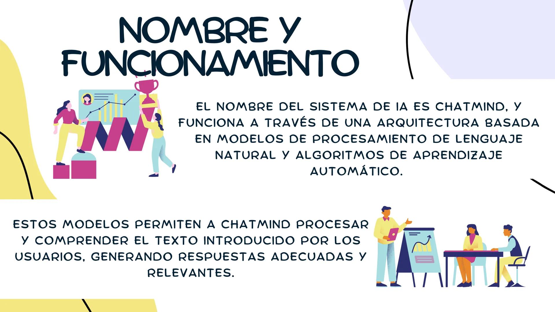INTELIGENCIA ARTIFICIAL
CHATMIND # ÍNDICE

INTRODUCCIÓN

NOMBRE Y
FUNCIONAMIENTO

¿CÓMO SE USA?

OBJETIVO DE LA ΙΑ

CONCLUSIÓN # INTRODUCCIÓ