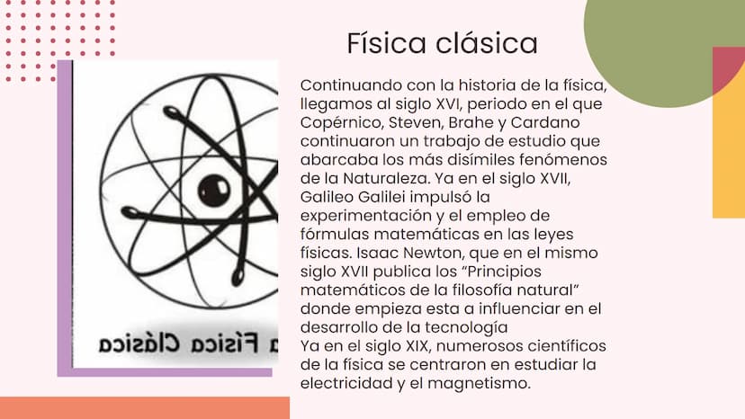 La Historia De La Física 01
¿Qué es la física
como ciencia?
04
Contenidos
02
Evolución de la
Física.
05
03
Física antigua.
06
Física clásica