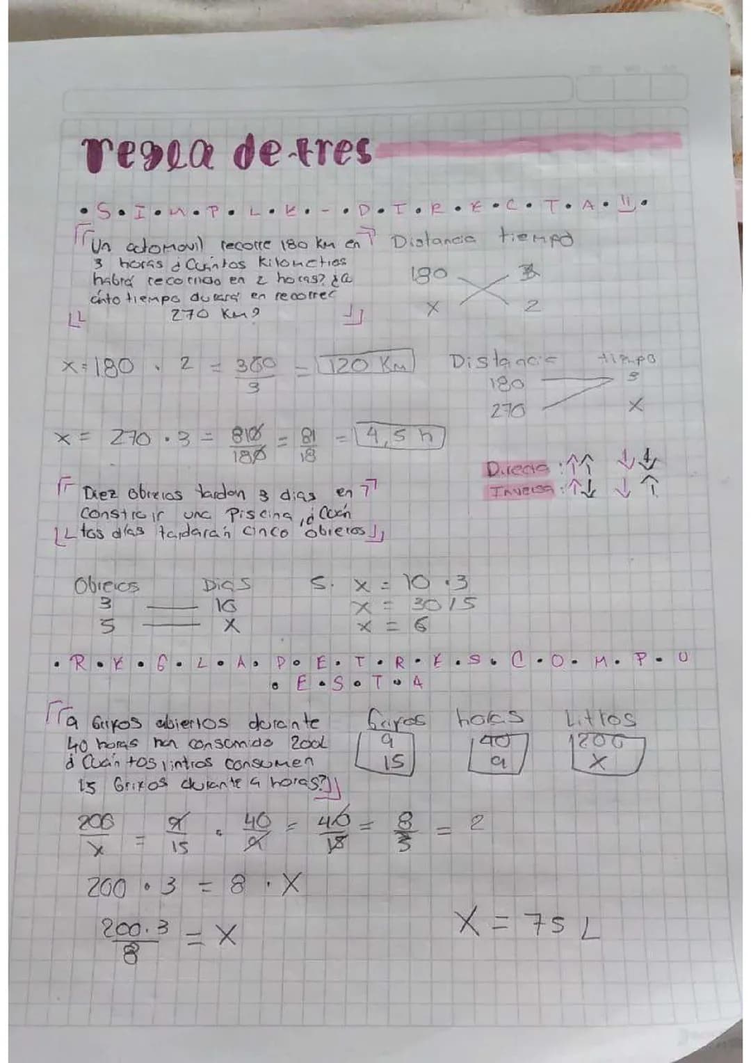 Regla de tres