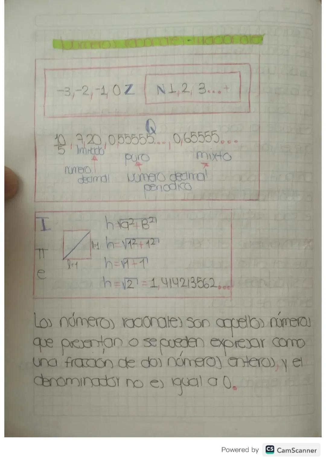 Números racionales e irracionales 