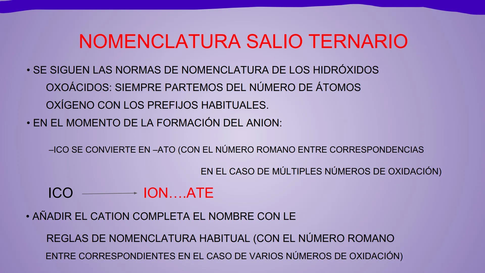 NOMENCLATURA
COMPUESTOS BINARIOS
DE OXIGENO
(nomenclatura IUPAC) METAL + OXIGENO = ÓXIDO
Cuente cuántos átomos de oxígeno hay: uno (monóxido