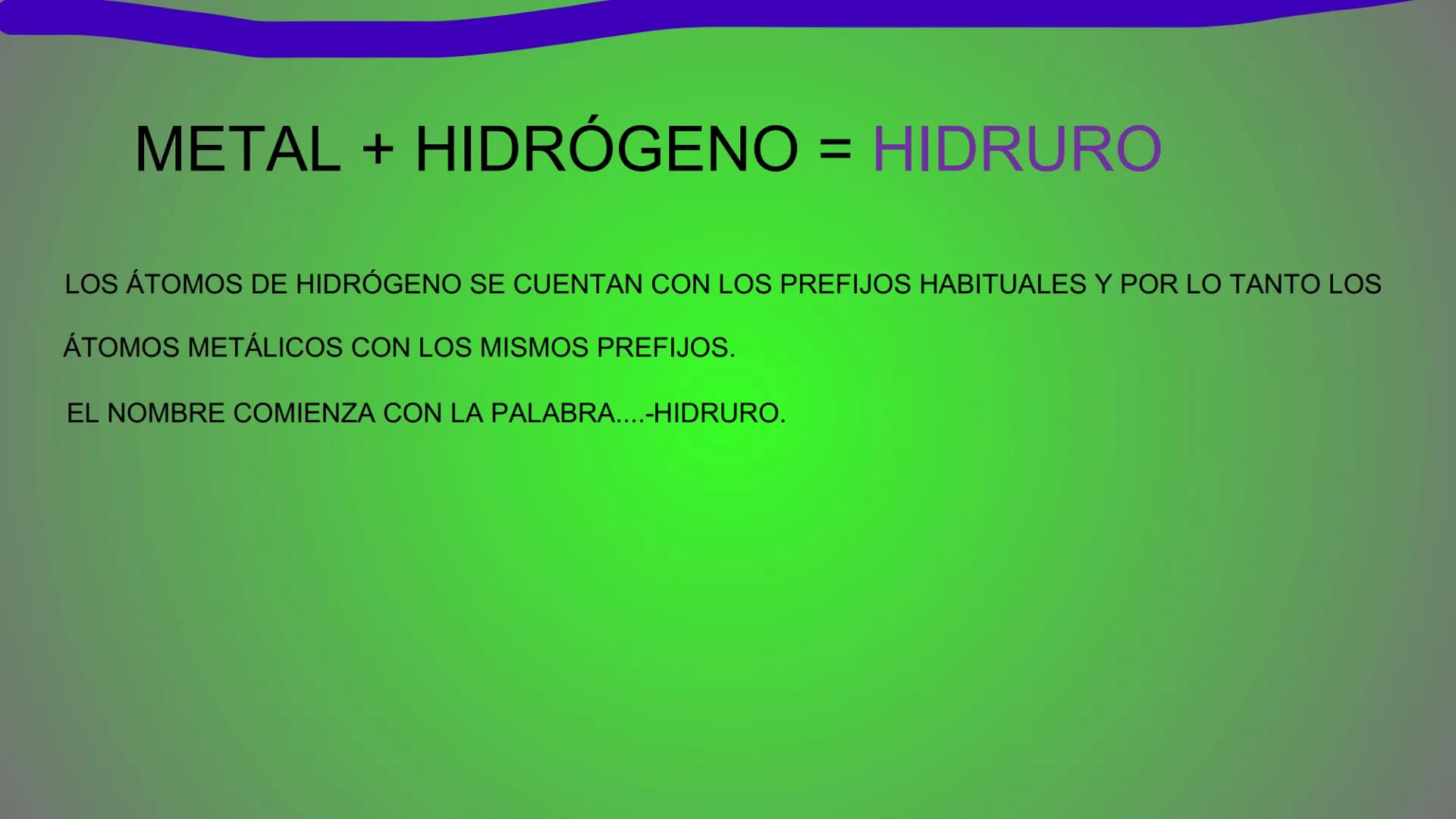 NOMENCLATURA
COMPUESTOS BINARIOS
DE OXIGENO
(nomenclatura IUPAC) METAL + OXIGENO = ÓXIDO
Cuente cuántos átomos de oxígeno hay: uno (monóxido