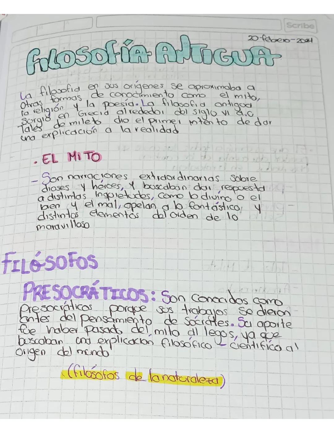 Filosofía antigua 