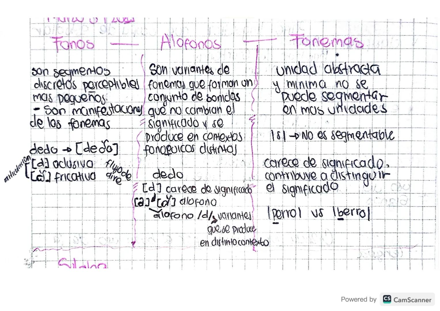 Fonetica
- Estudia el
Fonologia
-Estudia los fonemal
Sonido moterialel sistema fonicos.
y su realizacion de la lengua.
en el habla Realidad 