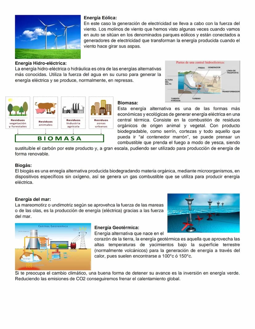 Trabajo, Potencia y ENERGÍA
PARA LEER, PENSAR Y REFLEXIONAR:
ENERGÍAS ALTERNATIVAS: ¿QUÉ SON Y QUÉ TIPOS EXISTEN?
¿Qué son las energías alte