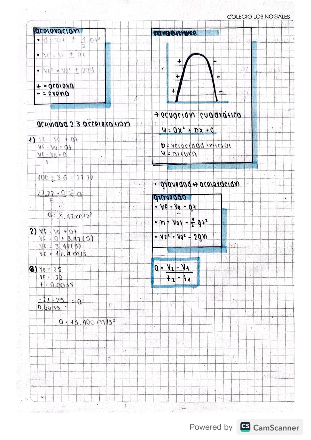 # acoloración
*   $d = V_0t + \frac{1}{2}at^2$
*   $V_f = V_0 + at$
*   $V_f^2 = V_0^2 + 2a\Delta x$
*   + = acolorα
*   = frena

COLEGIO LO