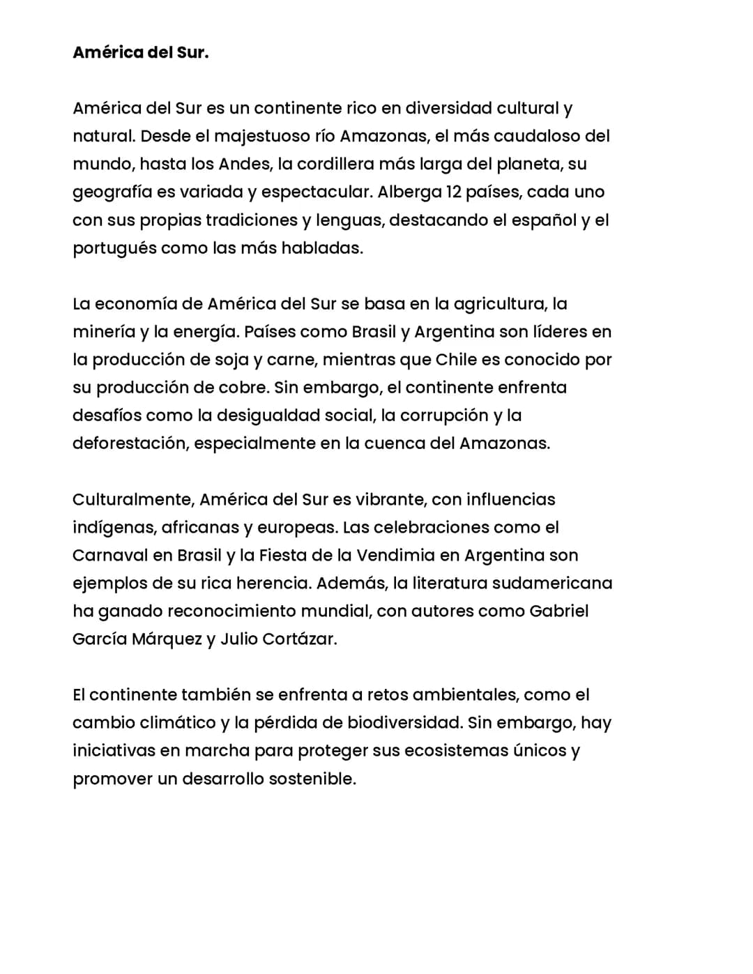 CONTINENTE - AMERICA DEL SUR