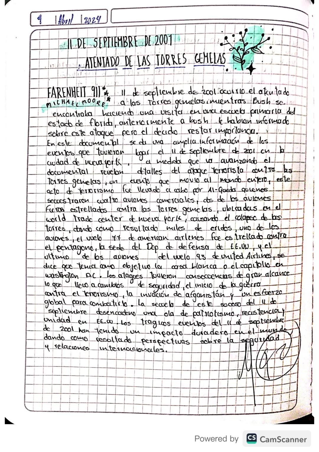 9 | Abril | 2024
11 DE SEPTIEMBRE DE 2001
DE
ATENTADO DE LAS TORRES GEMELAS.
MICHAEL MOORE
FARENHEIT 911 + 11 de septiembre de 2001 ocurrio 