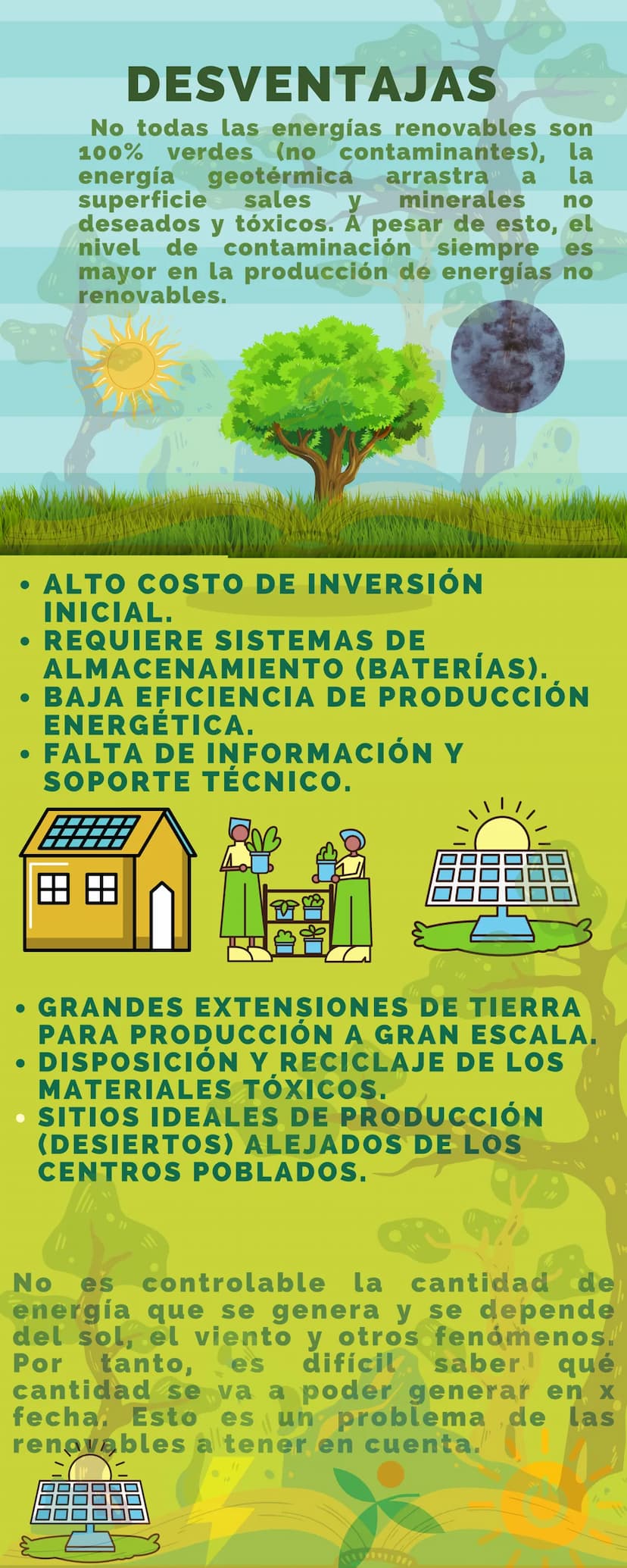 ENERG AS
RENOVABLES
Las energías renovables son fuentes de energía limpias, inagotables y crecientemente competitivas.
Estas no producen gas
