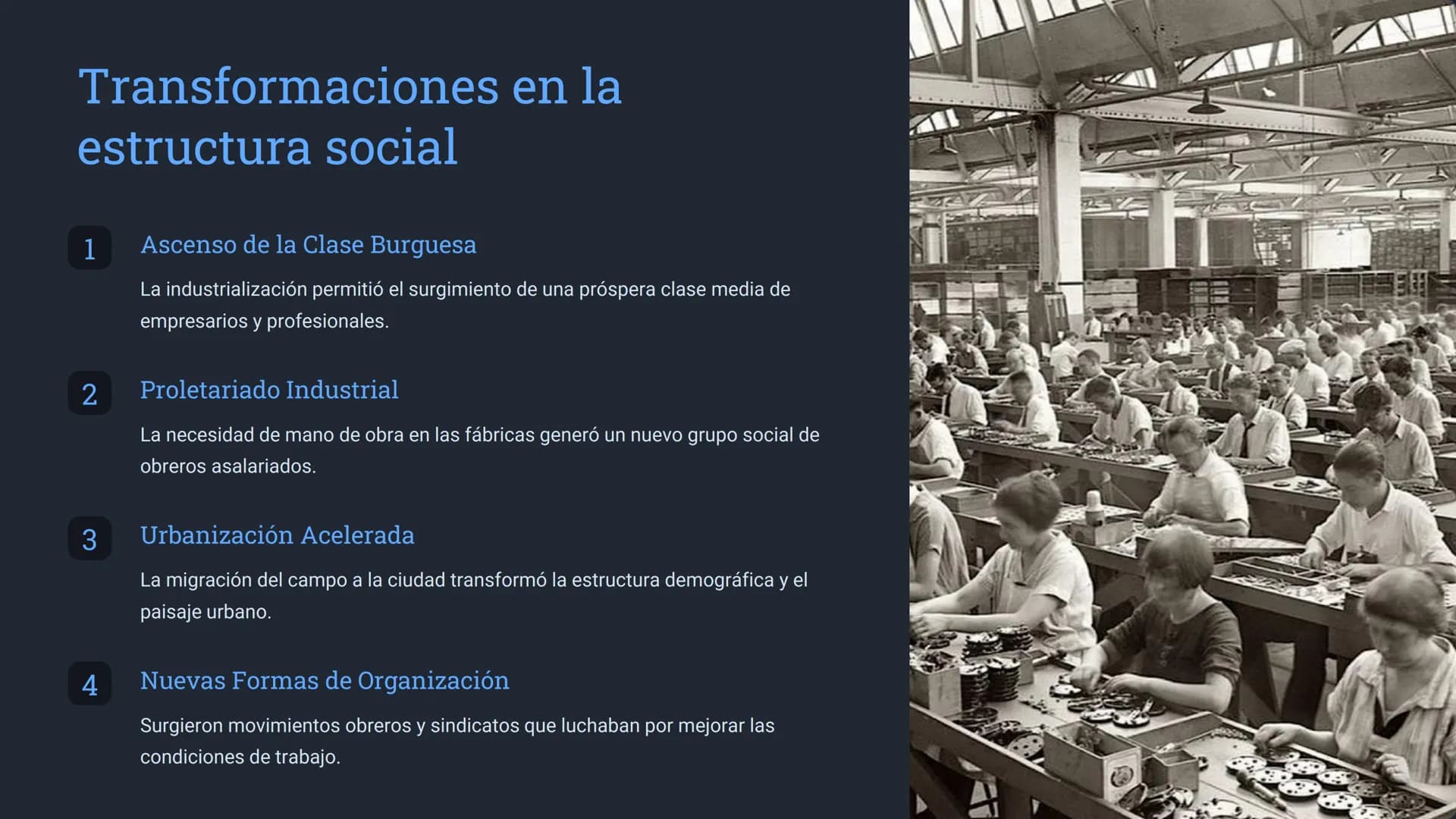 la Revolución
Industrial
La Revolución Industrial transformó profundamente la
producción, el comercio y la sociedad europea y mundial durant