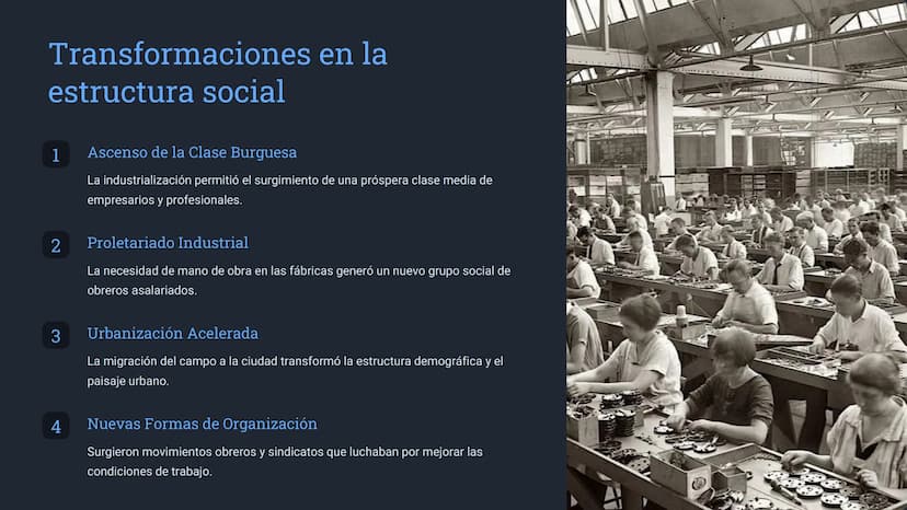 la Revolución
Industrial
La Revolución Industrial transformó profundamente la
producción, el comercio y la sociedad europea y mundial durant