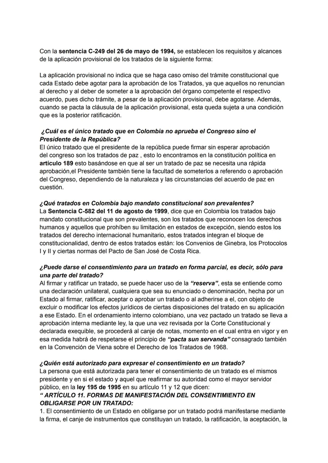 ¿Qué se entiende por un tratado?
Un tratado es un acuerdo internacional, celebrado por escrito entre sujetos de derecho
internacional, a sab