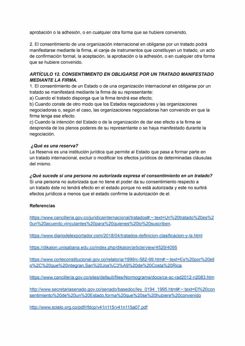 ¿Qué se entiende por un tratado?
Un tratado es un acuerdo internacional, celebrado por escrito entre sujetos de derecho
internacional, a sab