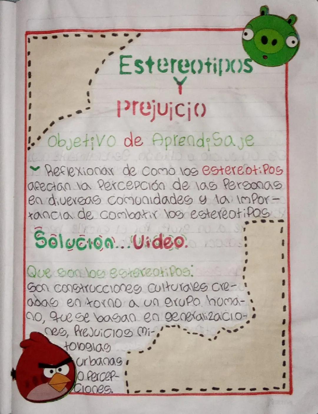 --- OCR Start ---
Estereotipos
Y
Prejujcjo
Objetivo de Aprendi Saje
✓ Reflexionar de como los estereotipos
afec tan la Percepción de las Per