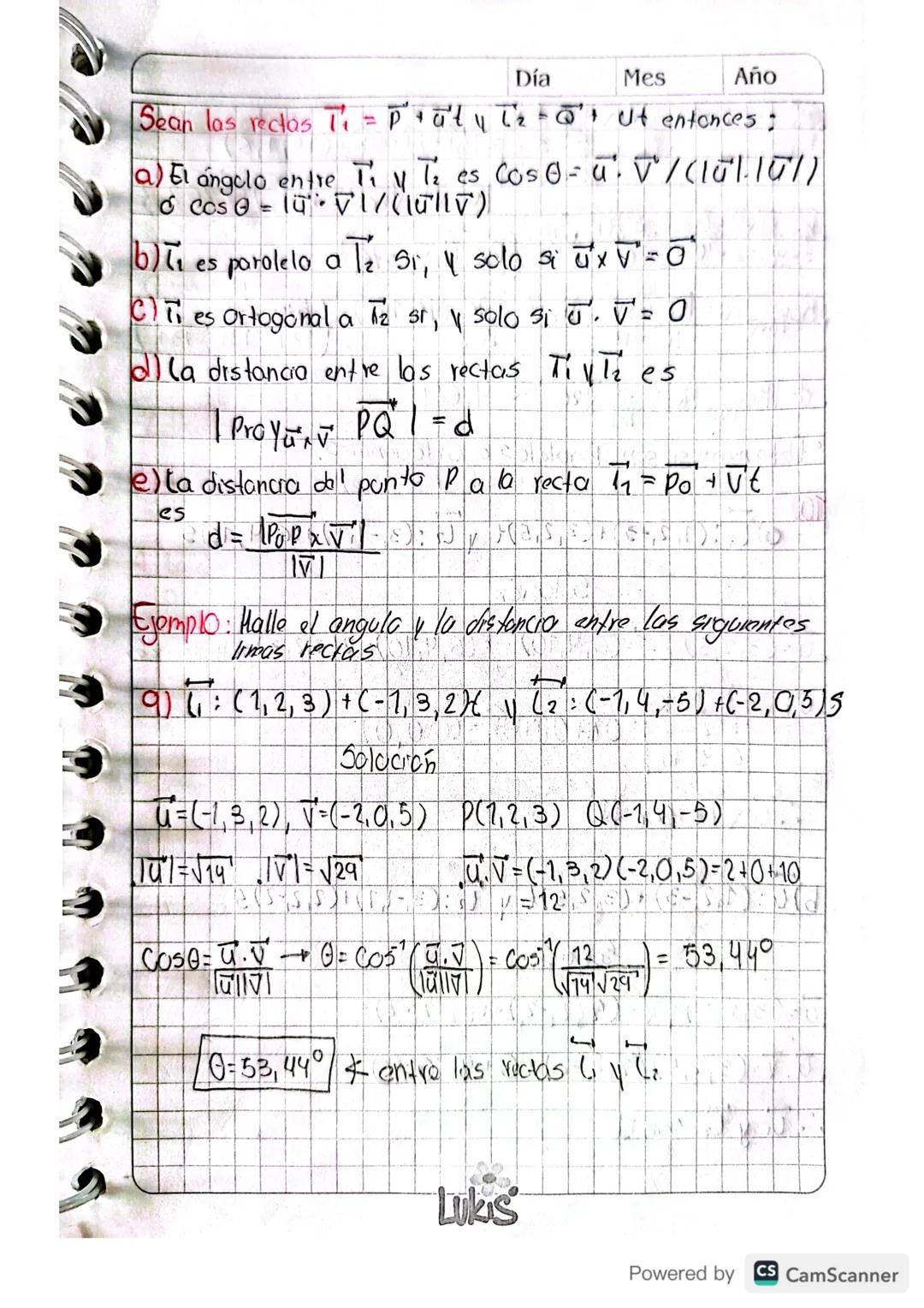 Recta En El Espacio
11
Definicion de recta: Sean los puntos PCX1, X2, 2₁) y
QCX2, 42, 22) Sobre una recta T, un Vector
Paralelo a la recta T