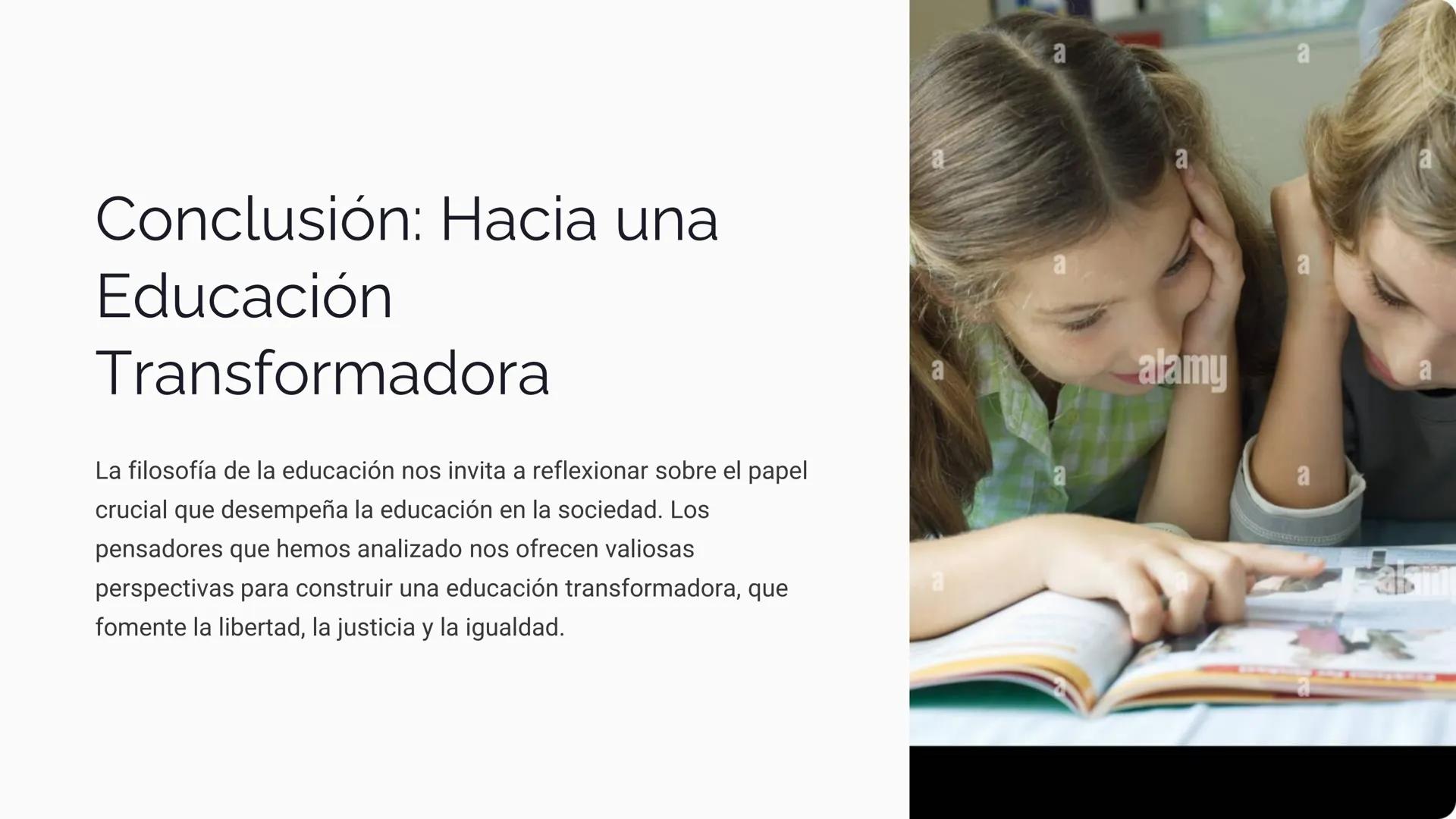 Filosofía de la
Educación:
Pensadores Influyentes
La filosofía de la educación explora las bases, los fines y los
métodos de la educación. A