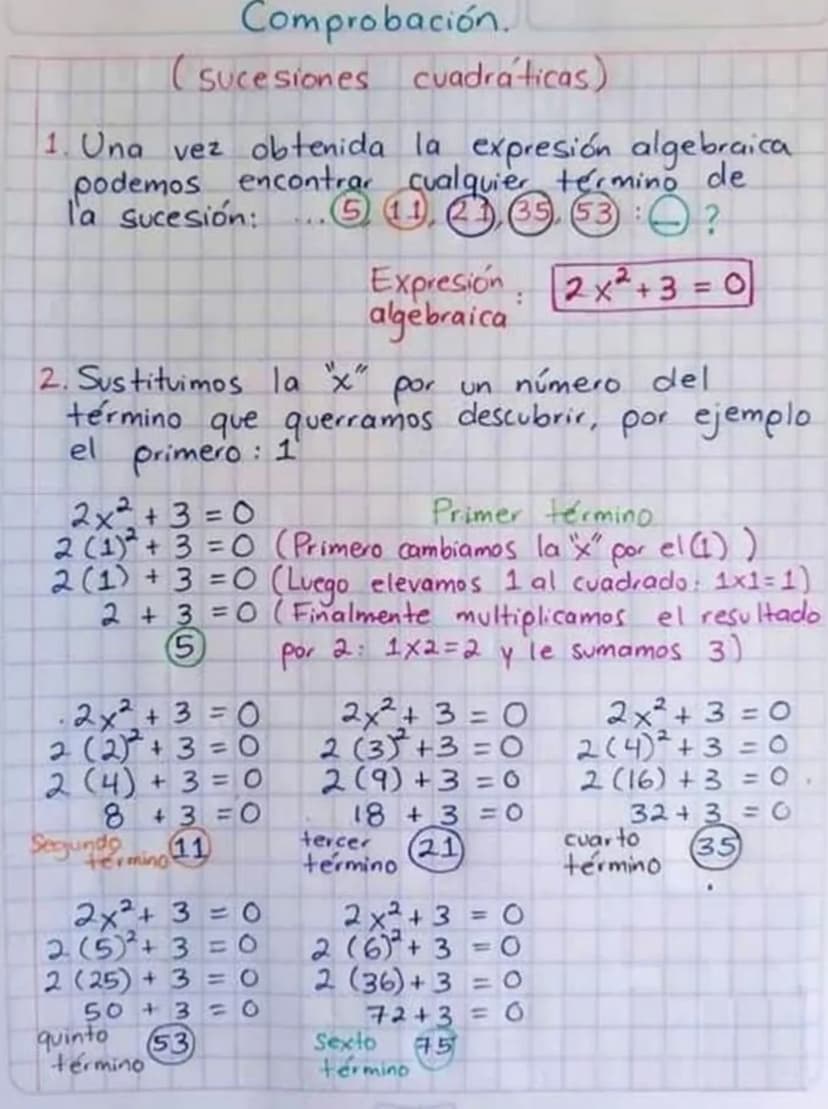 Sucesiones cuadráticas
Se entiende por sucesión a un
conjunto de
números o figuras que se encuentran en algún order
Para hallar el número si