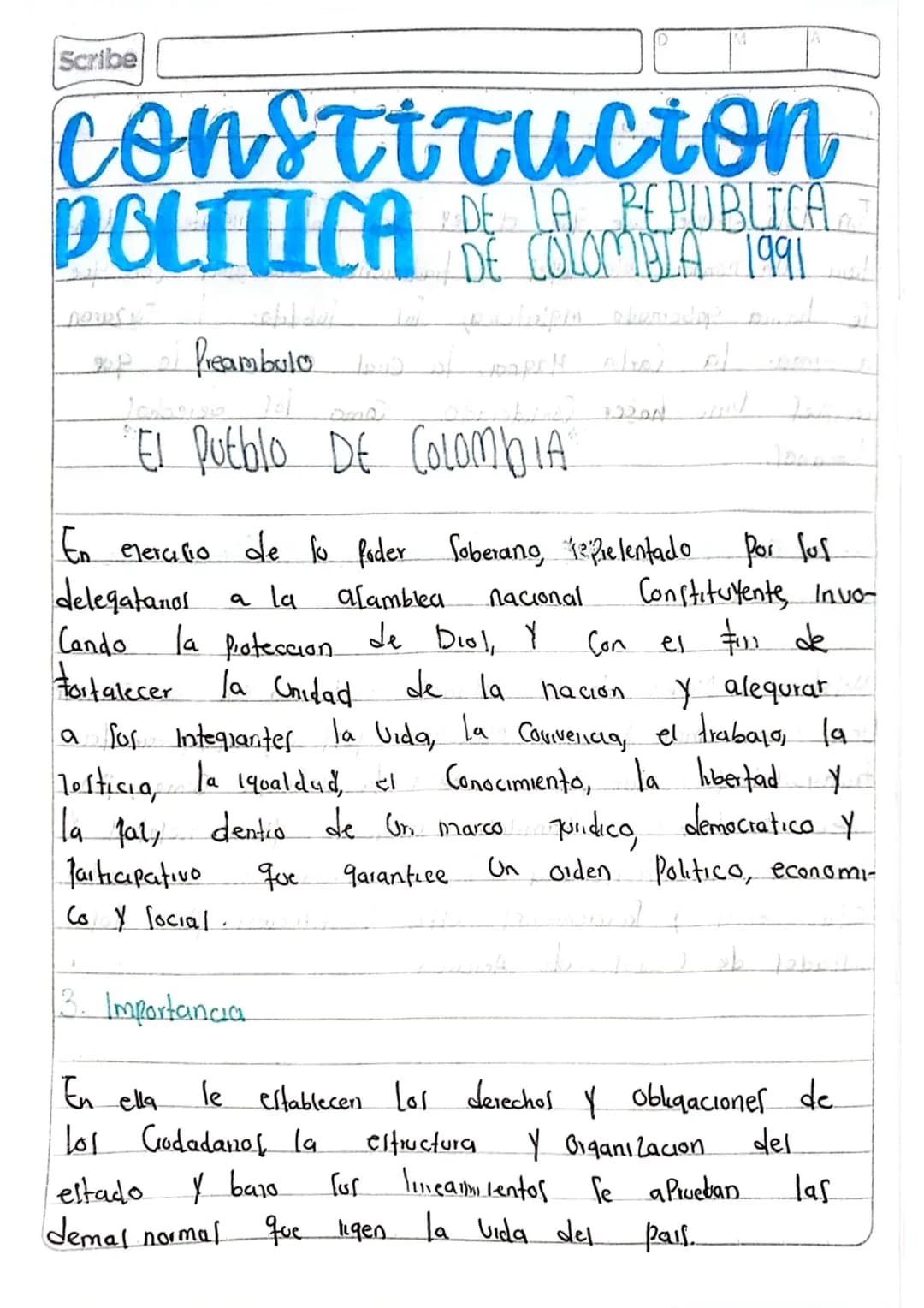 CONSTITUTION
Polis Bicon
1. Concerto 0 Definicion
Es el Conjunto
de normal Fundamentales de eltado
Soberano, las cualer Suclen eltar expicia
