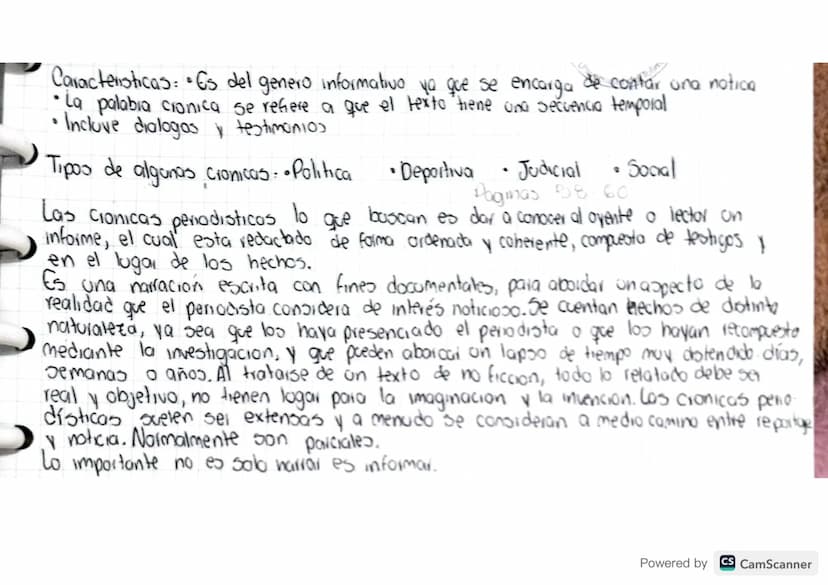 Gronya
Es on relato que se escribe en forma cronologica, es decir on orden especifico. Se
maneja on lenguaje sencillo y facil de comprender,