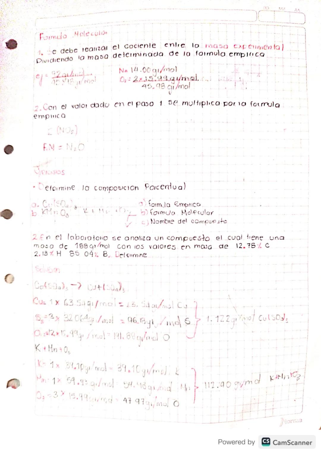 COMPOSICION
QUIMICA
Los compuestos quimicas necesitan evaluarse de acuerdo
a su concentracion y gramos moleculares, para esto es necesario
l