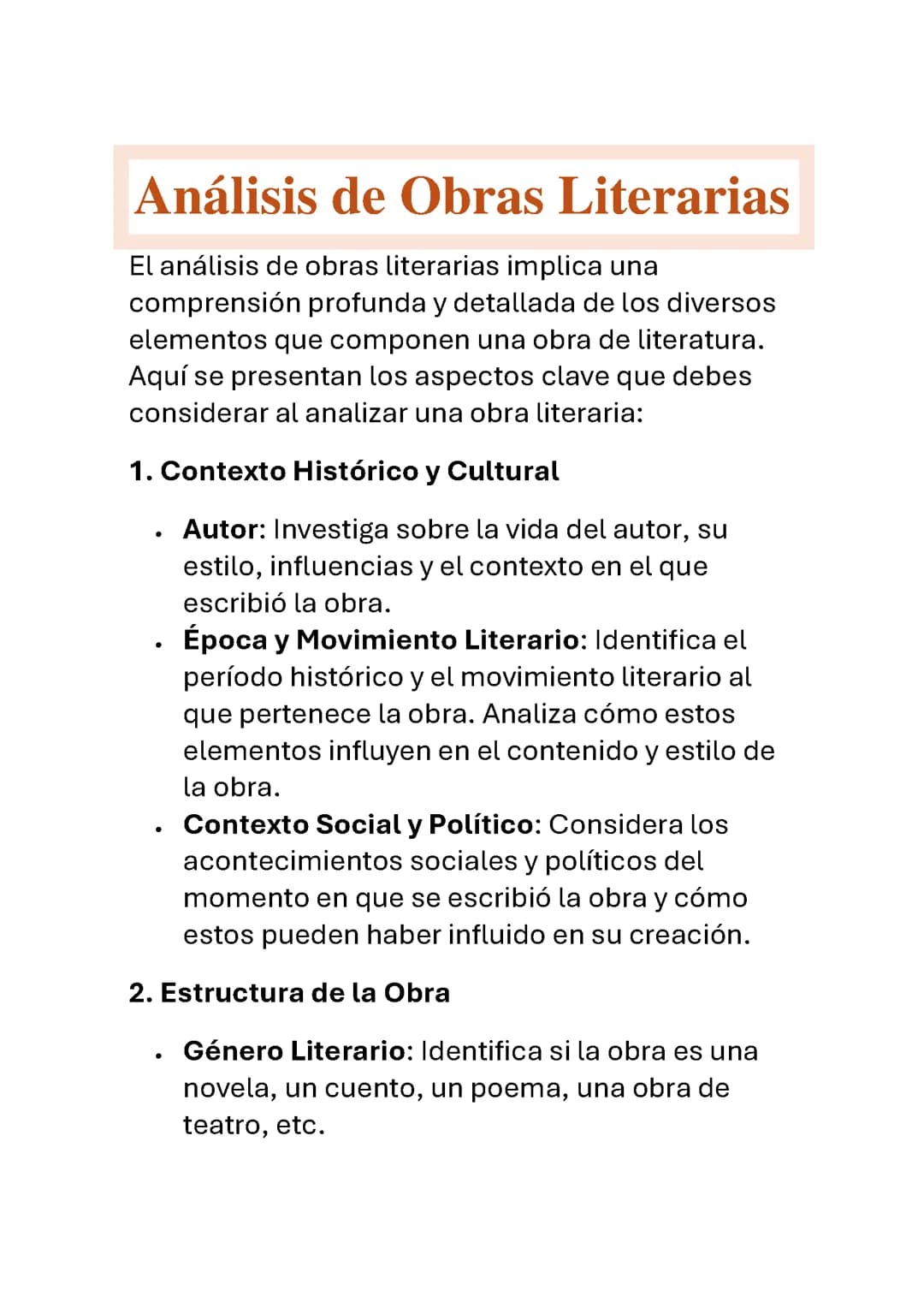 ANÁLISIS DE OBRAS LITERARIAS