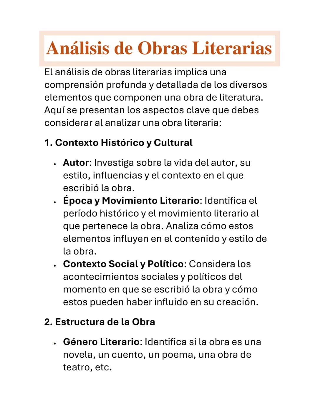 Análisis de Obras Literarias
El análisis de obras literarias implica una
comprensión profunda y detallada de los diversos
elementos que comp