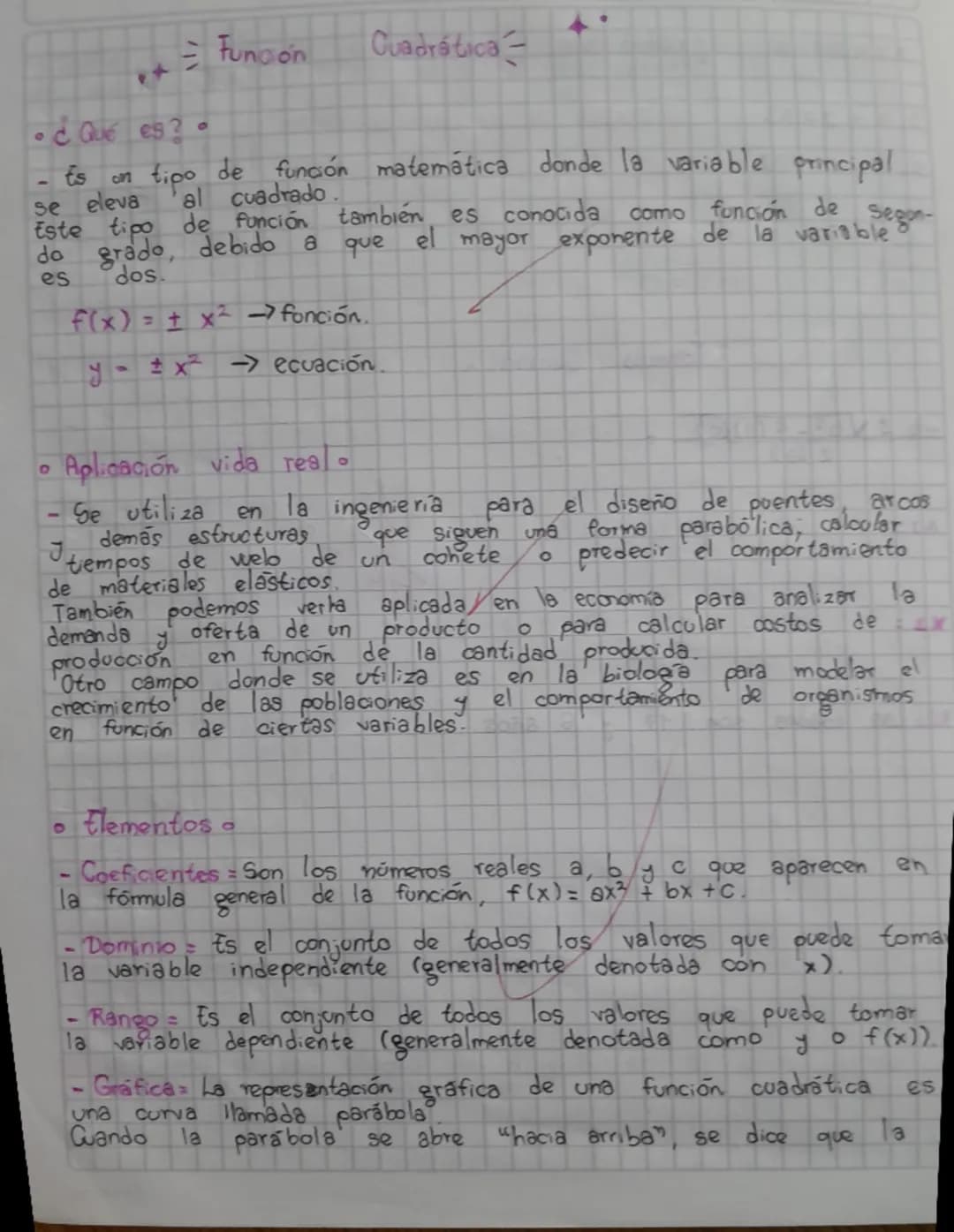 = Funcion
Cuadratica
9
¿Qué es? •
Es
on tipo de función matemática donde la variable principal
se eleva
al cuadrado.
Este tipo de función
gr