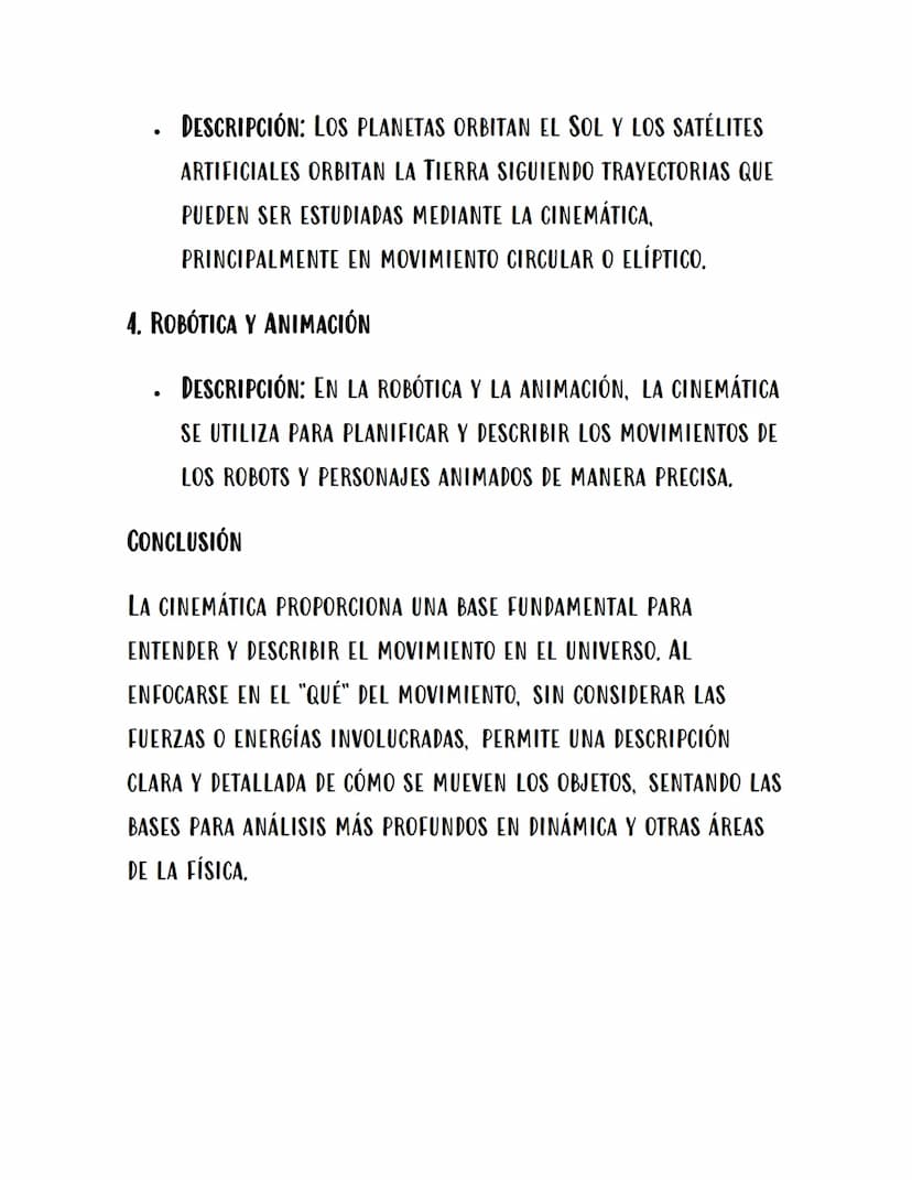 CINÉMATICA
DEFINICIÓN
LA CINEMÁTICA ES LA RAMA DE LA FÍSICA QUE ESTUDIA EL
MOVIMIENTO DE LOS OBJETOS SIN CONSIDERAR LAS CAUSAS QUE LO
PRODUC