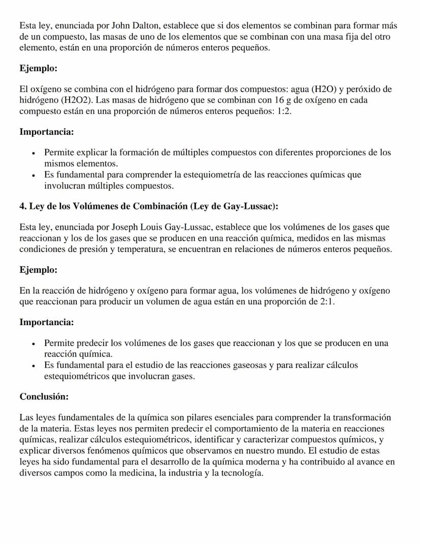 Las Leyes Fundamentales de la Química: Los
Pilares de la Transformación de la Materia
En el fascinante mundo de la química, donde la materia