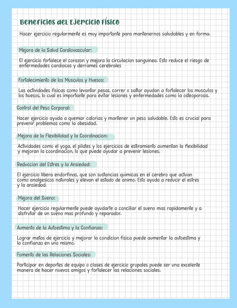 Beneficios del Ejercicio Físico
Hacer ejercicio regularmente es muy importante para mantenernos saludables y en forma.
Mejora de la Salud Ca