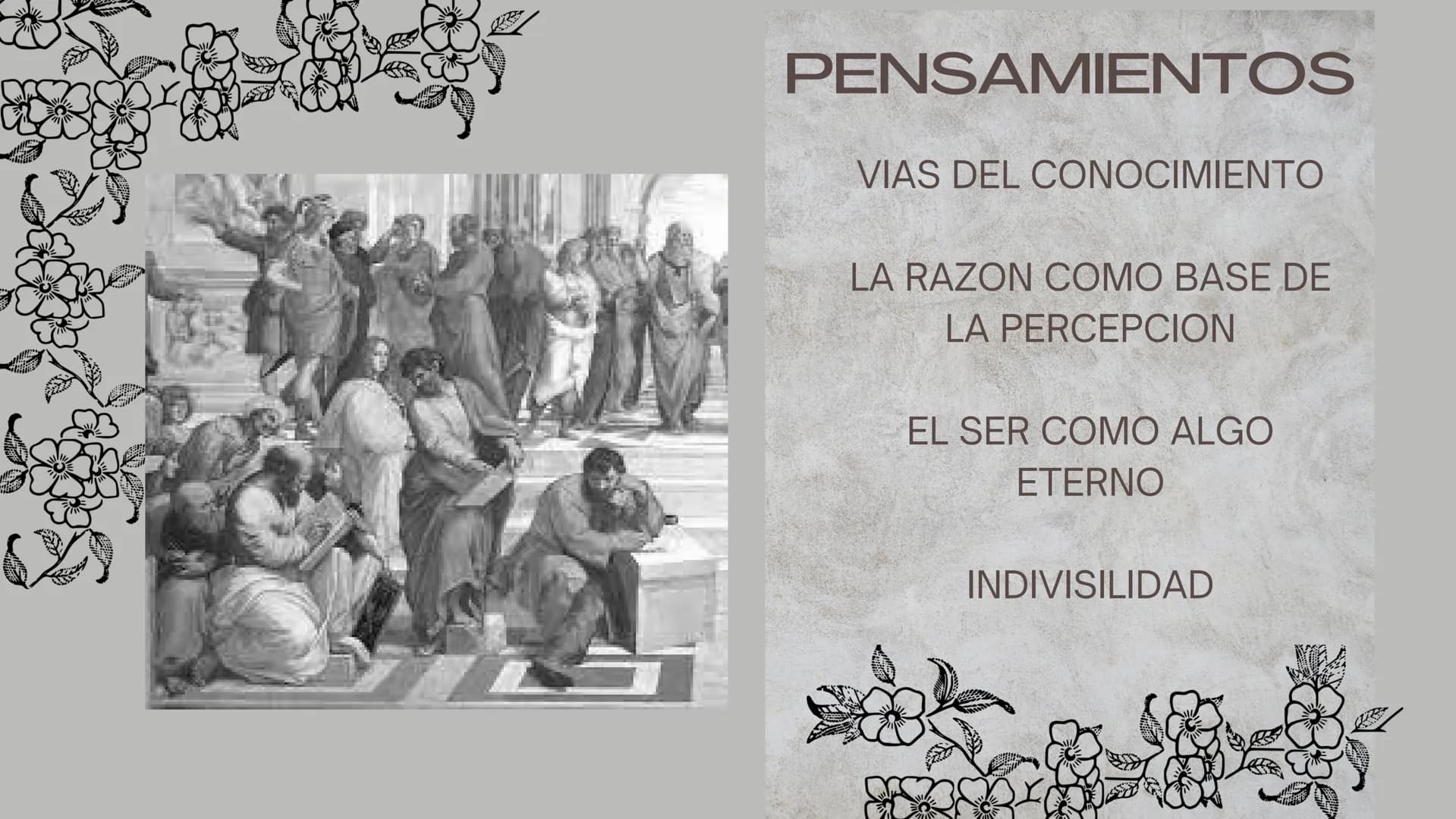 PARMENIDES DE
ELEA QUIEN ES PARMENIDES
FUE UN FILÓSOFO GRIEGO
DE LA COLONIA DE ELEA EN
EL SUR DE ITALIA. SE LO
CONSIDERA UNO DE LOS
MÁS IMPO
