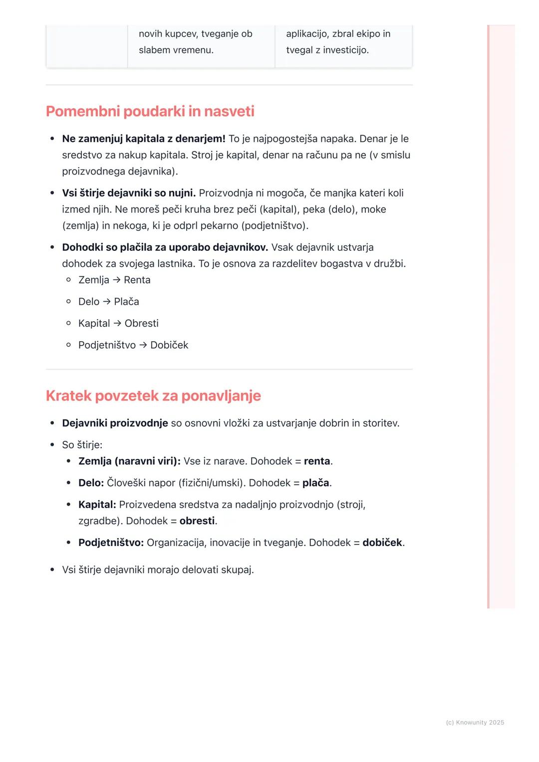 # Dejavniki proizvodnje

Uvod v dejavnike proizvodnje

Za proizvodnjo katerekoli dobrine (npr. telefon) ali storitve (npr. frizerstvo)
potre