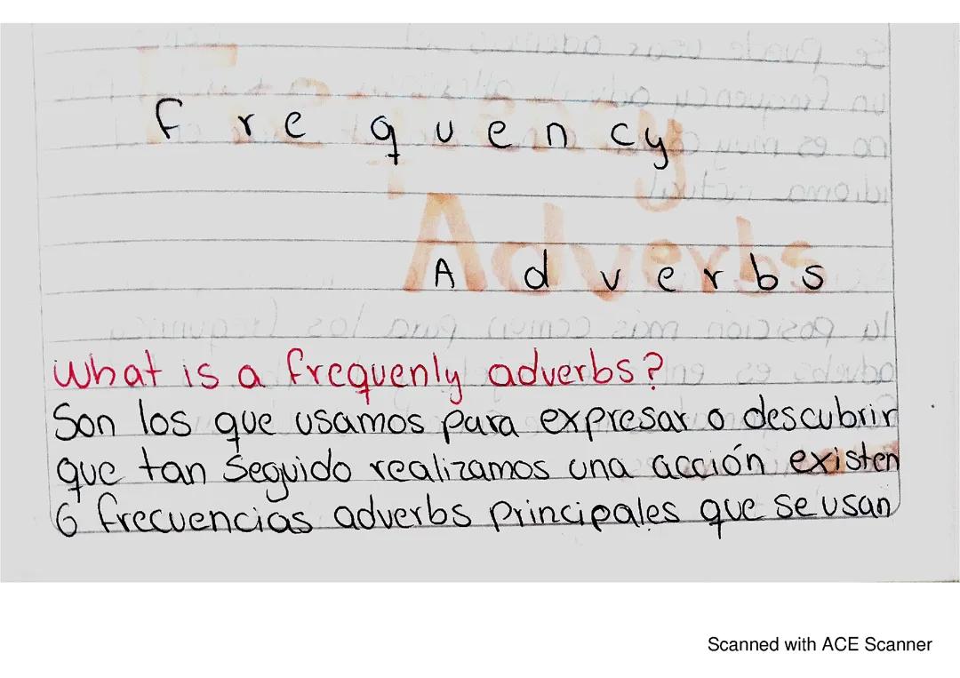 Adverbios de frecuencía en inglés