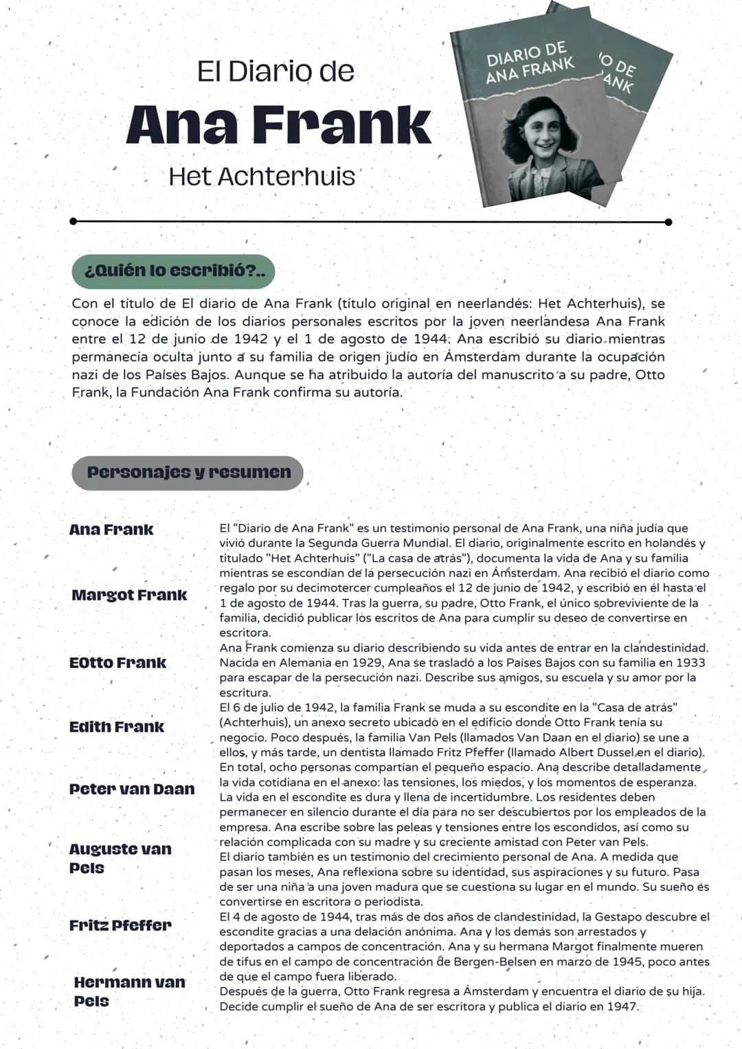 El Diario de
Ana Frank
Het Achterhuis
DIARIO DE
ANA FRANK
'O DE
ANK
¿Quién lo escribió?..
Con el título de El diario de Ana Frank (título or