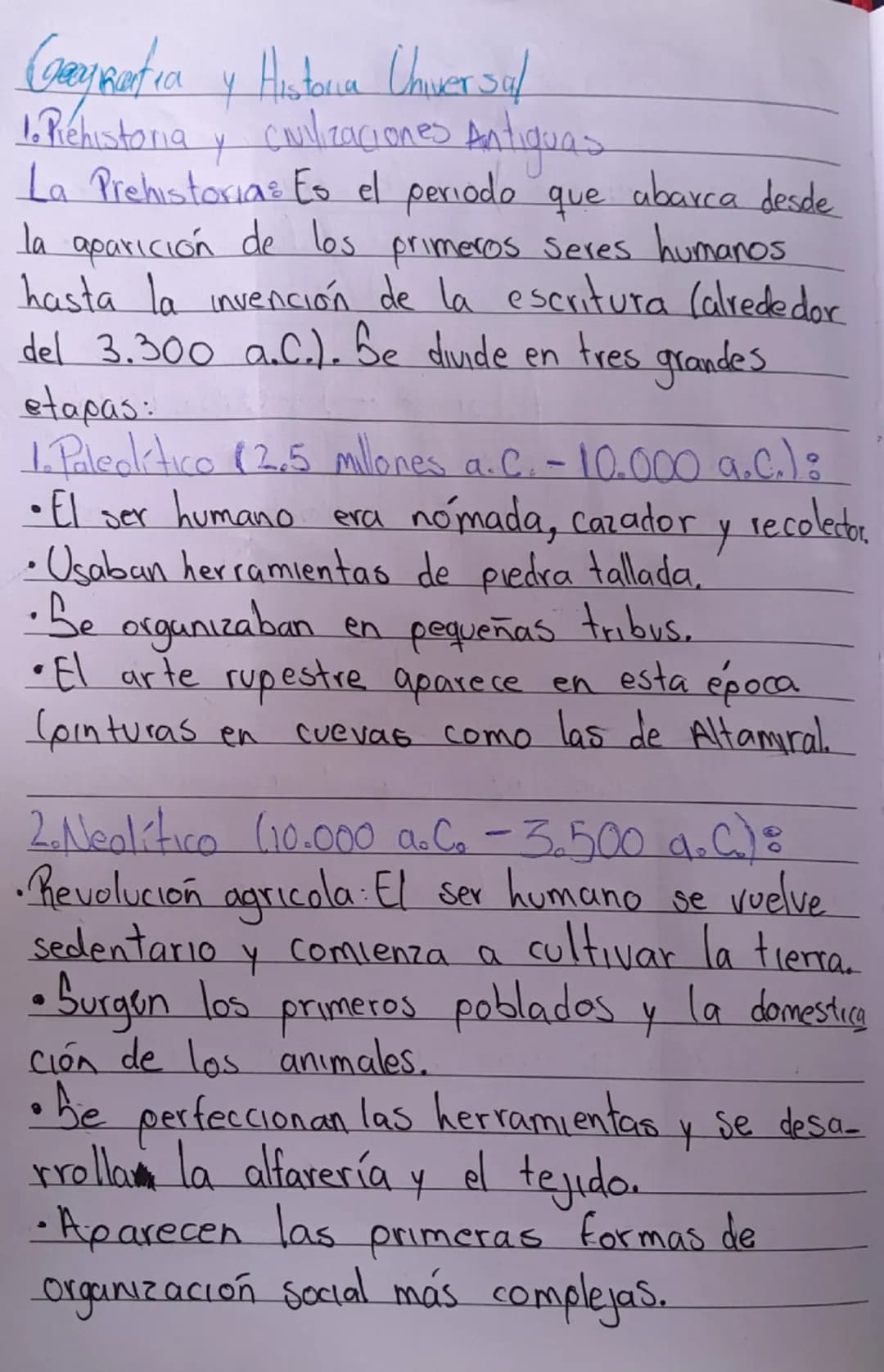 Grey Batica
y
Historia Universal
Cuilizaciones Antiguas
1. Prehistoria y Civilizaciones
La Prehistoria: Es el periodo que abarca desde
la ap