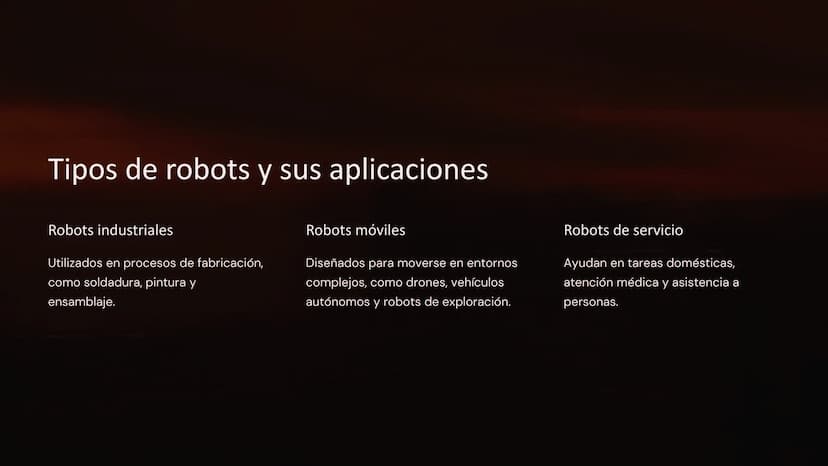 la Robótica
La robótica es un campo fascinante que se ocupa del diseño, la
construcción, el funcionamiento y la aplicación de robots. Los ro