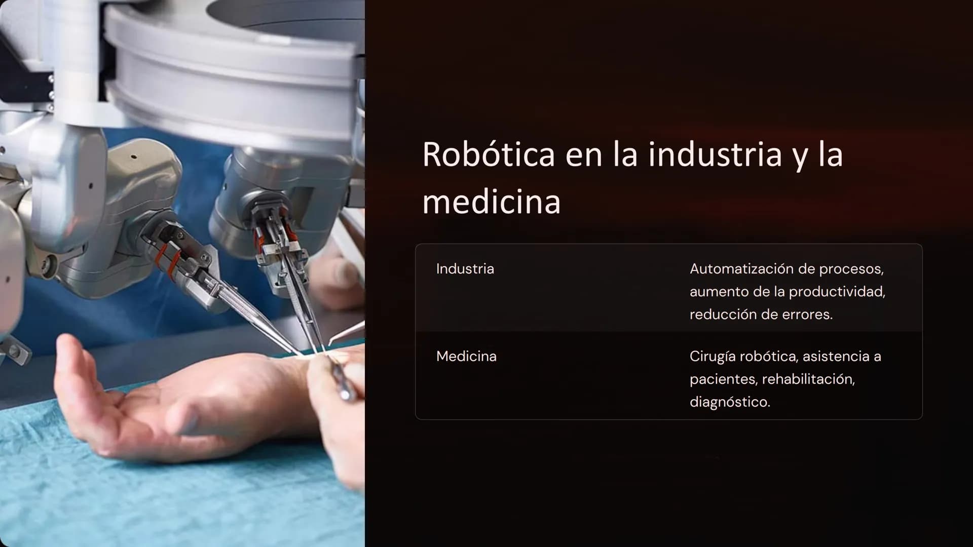 la Robótica
La robótica es un campo fascinante que se ocupa del diseño, la
construcción, el funcionamiento y la aplicación de robots. Los ro