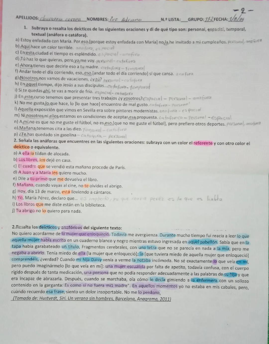 APELLIDOS: chavarri correa NOMBRES: /vt adnana NELISTA
LA Deixis
SENTIRO
Γ
La debuis (en est
FECHA: 1/8/24 GRUPO: 11-2
con los términos en i