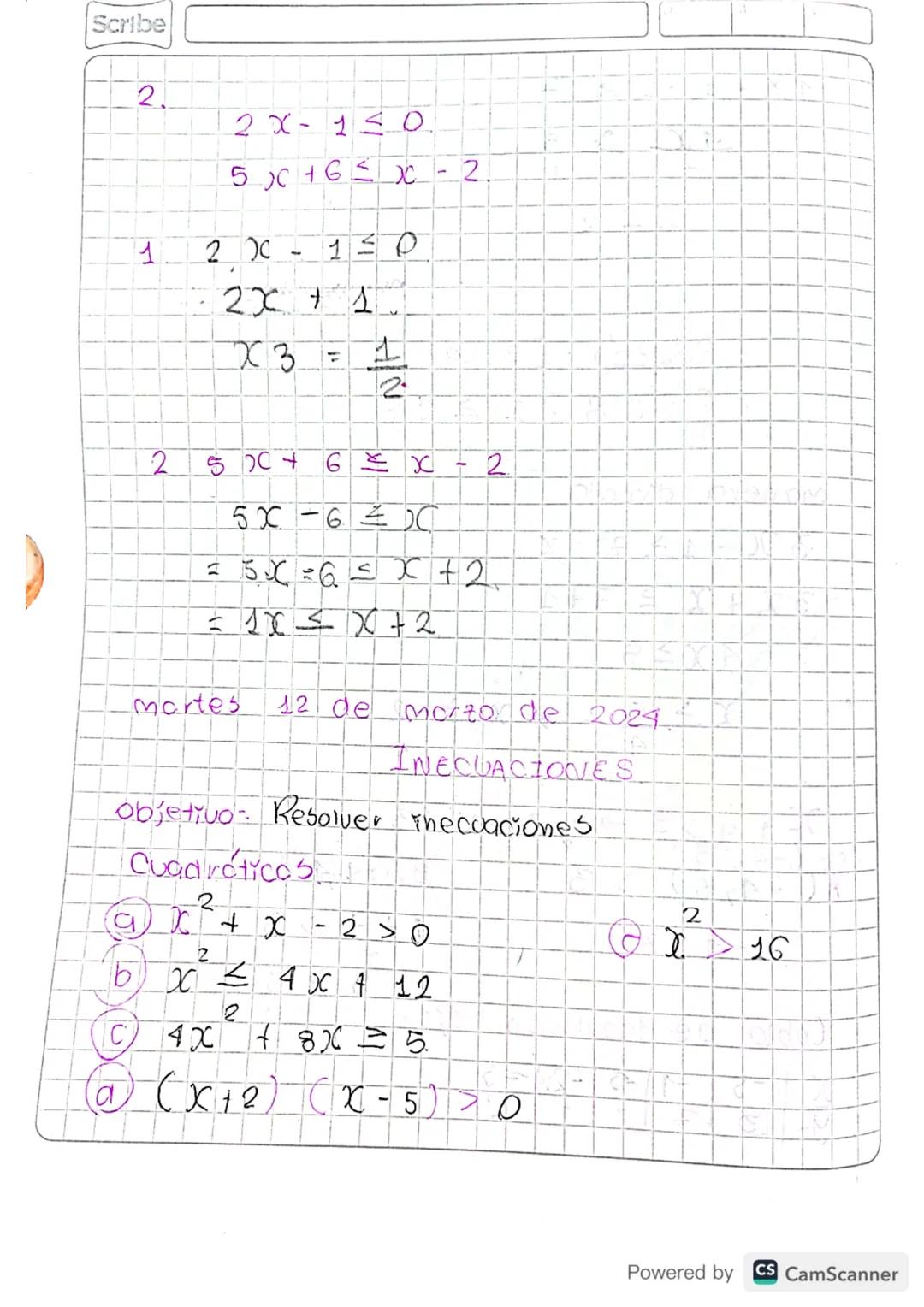 Scribe
Miercoles
.
31 de Enero - 2024
Números Reales.
* Denbidad
+ Operaciones
•
*
Intervalos
TEMAS
Desigualdades e inecuaciones
* Inecuacio