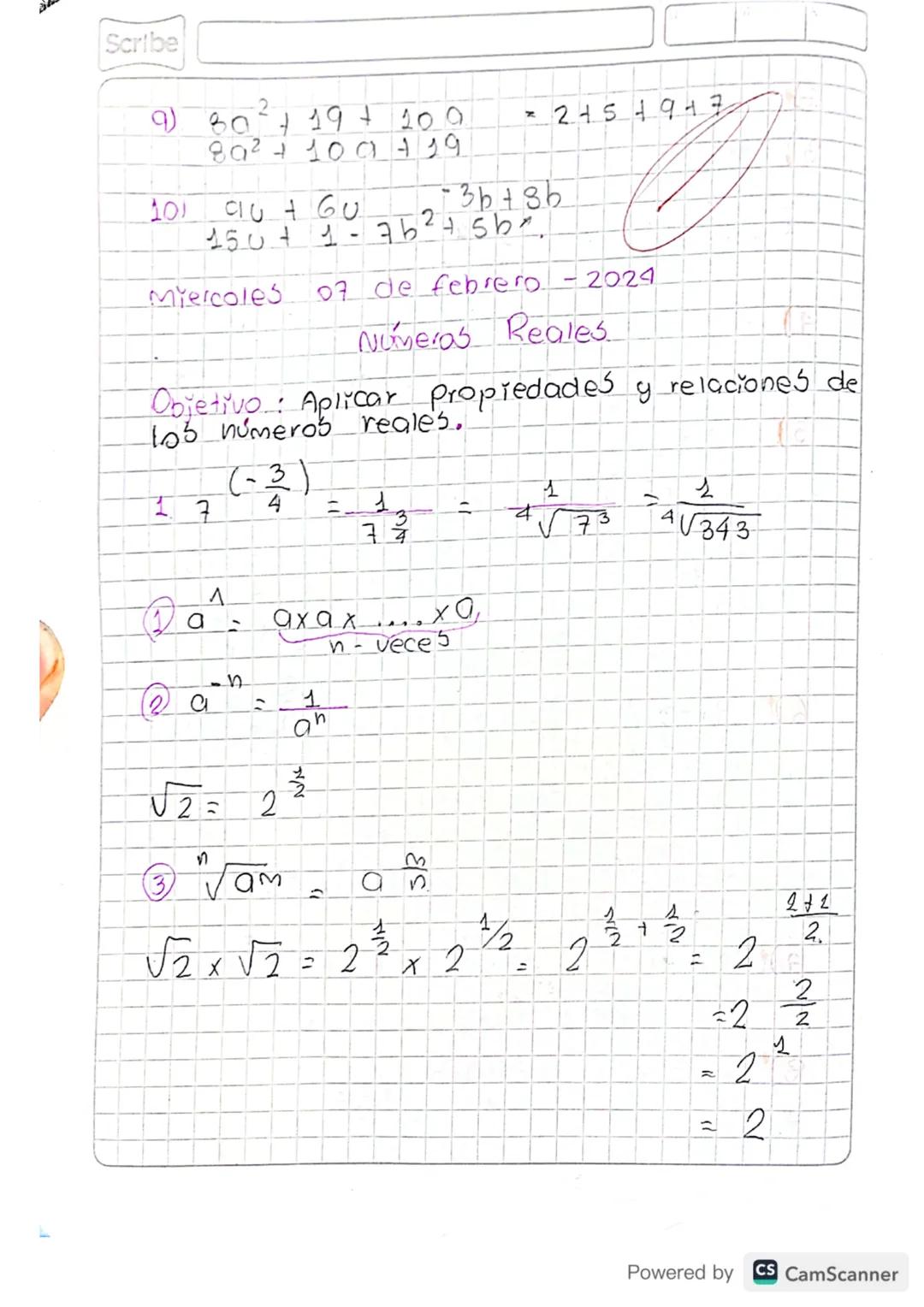 Scribe
Miercoles
.
31 de Enero - 2024
Números Reales.
* Denbidad
+ Operaciones
•
*
Intervalos
TEMAS
Desigualdades e inecuaciones
* Inecuacio