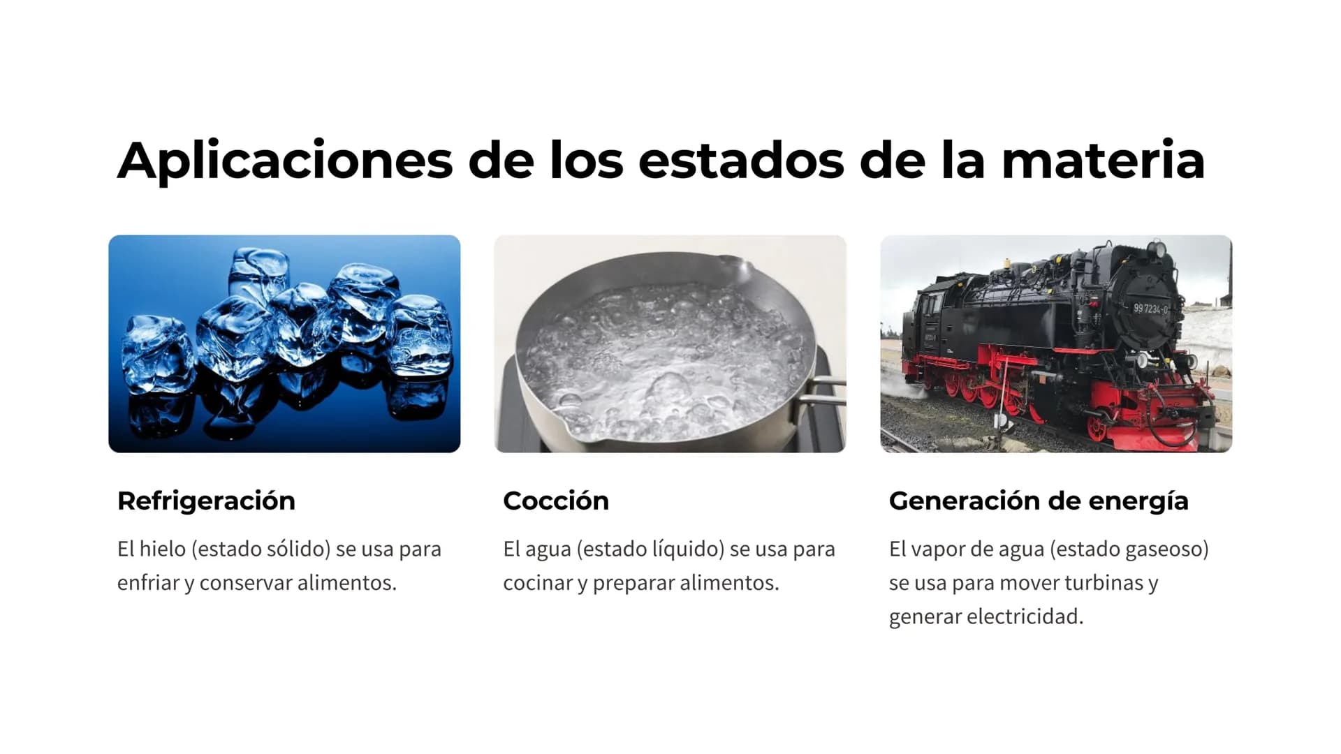 La materia y sus
estados
La materia es todo lo que compone el universo y puede existir en tres
estados fundamentales: sólido, líquido y gase