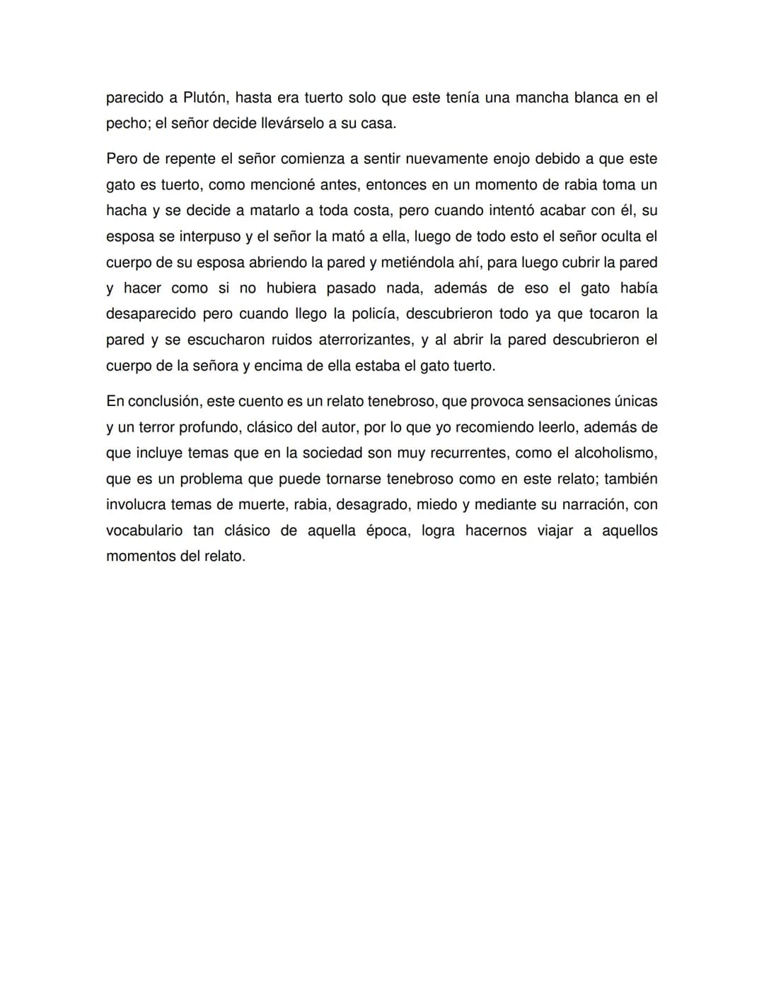 RESEÑA EL GATO NEGRO - EDGAR ALLAN POE
El gato negro es una obra del escritor estadounidense Edgar Allan Poe el 19 de
agosto de 1843, y fue 