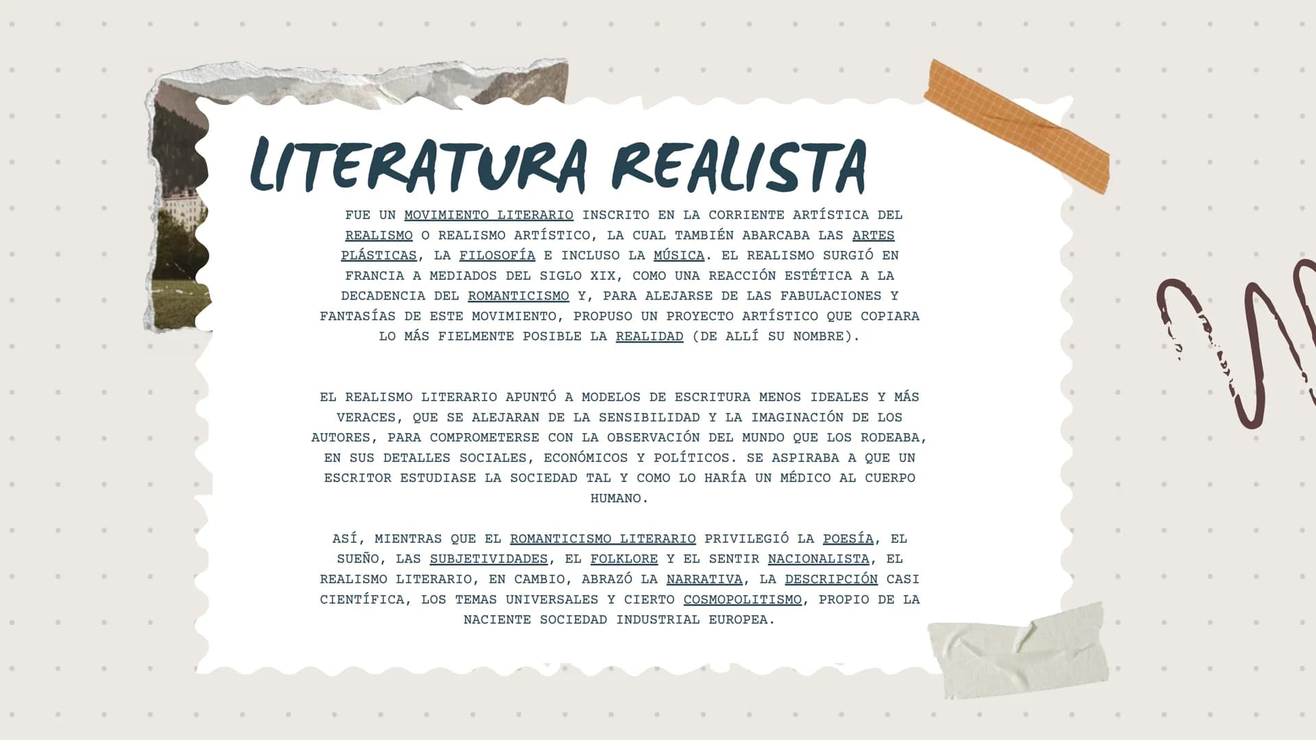 REALISMO ANTECEDENTES
-es un movimiento artístico y literario
-surgió en Francia a mediados del siglo XIX como
reacción al estilo academicis