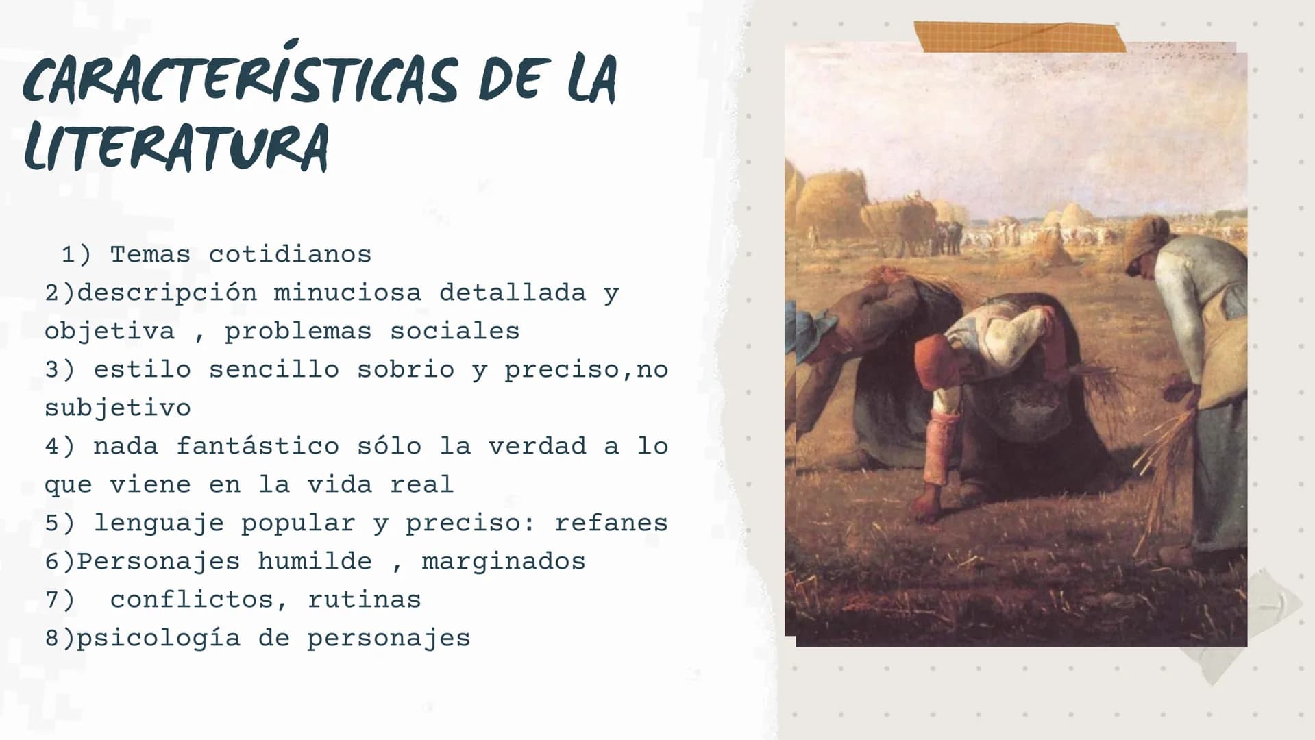 REALISMO ANTECEDENTES
-es un movimiento artístico y literario
-surgió en Francia a mediados del siglo XIX como
reacción al estilo academicis