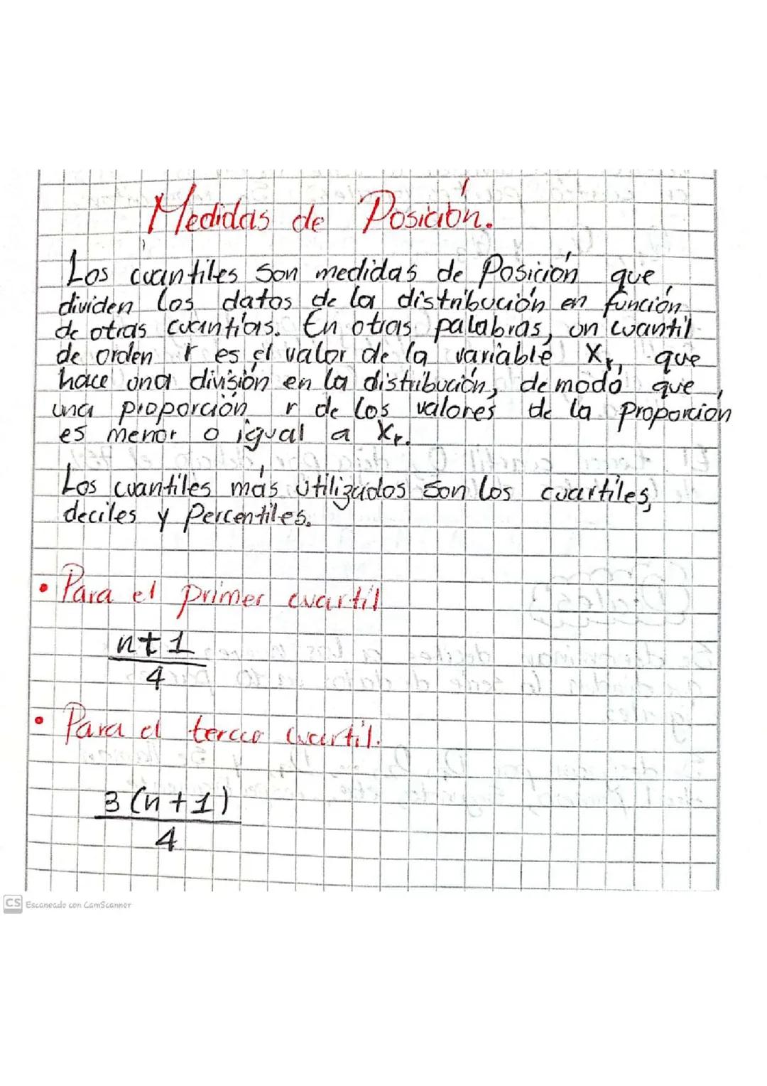 Medidas de Posición - Estadística